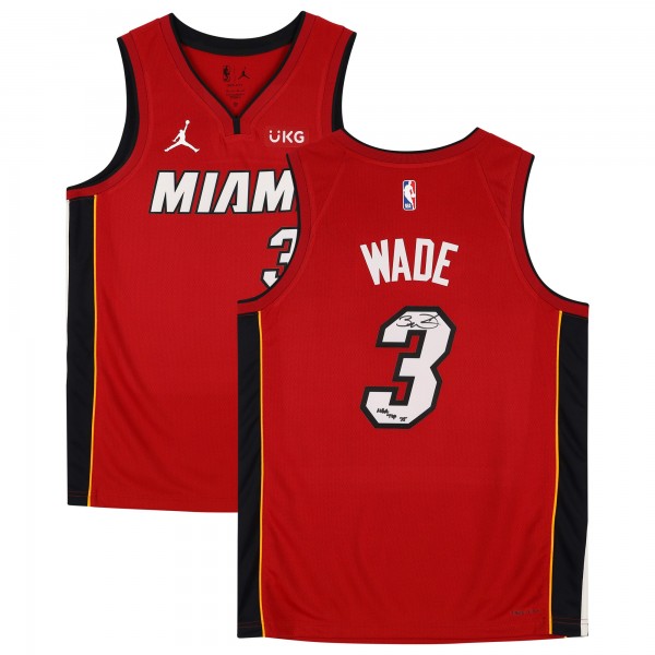 Игровая джерси Autographed Miami Heat Dwyane Wade Fanatics Authentic Red Jordan Brand 2020-21 Statement Swingman with NBA Top 75 Inscription