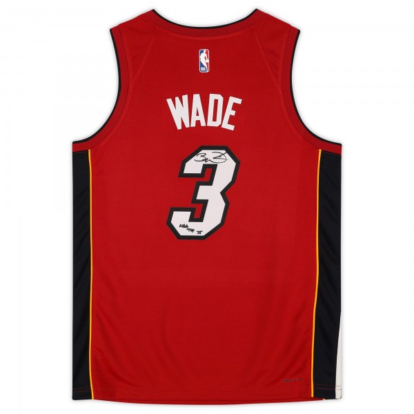 Игровая джерси Autographed Miami Heat Dwyane Wade Fanatics Authentic Red Jordan Brand 2020-21 Statement Swingman with NBA Top 75 Inscription