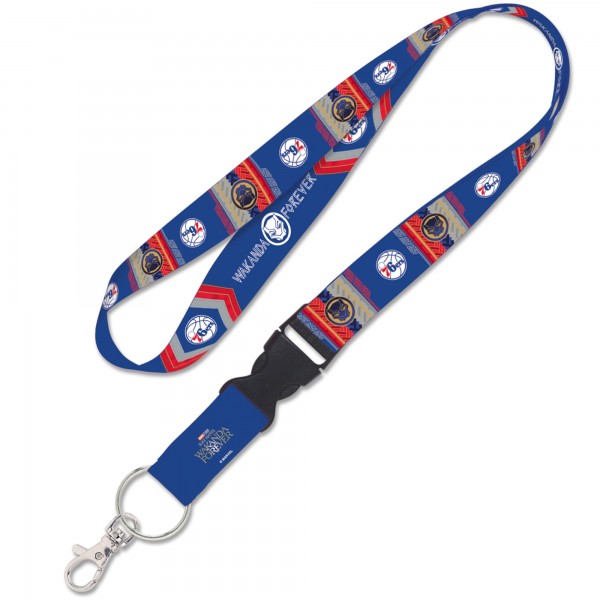 Philadelphia 76ers WinCraft Black Panther 2 Reversible Lanyard with Detachable Buckle