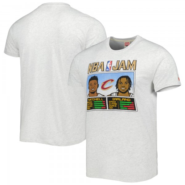 Cleveland Cavaliers Donovan Mitchell & Darius Garland Homage Ash NBA Jam Tri-Blend T-Shirt