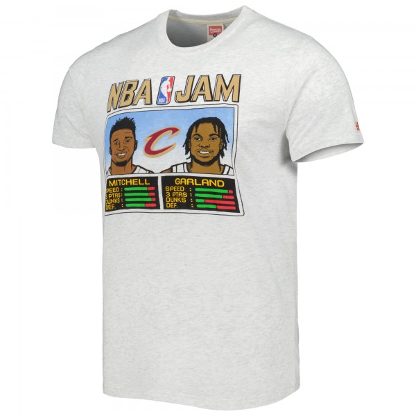 Cleveland Cavaliers Donovan Mitchell & Darius Garland Homage Ash NBA Jam Tri-Blend T-Shirt