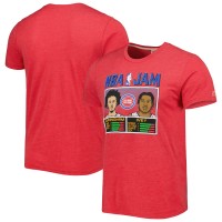 Футболка Cade Cunningham & Jaden Ivey Detroit Pistons Homage NBA Jam Tri-Blend - Red