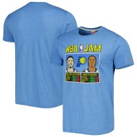 Футболка Tyrese Haliburton & Bennedict Mathurin Indiana Pacers Homage NBA Jam Tri-Blend - Light Blue
