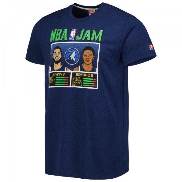 Футболка Karl-Anthony Towns & Anthony Edwards Minnesota Timberwolves Homage NBA Jam Tri-Blend - Navy
