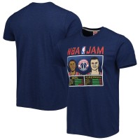 Washington Wizards Bradley Beal & Kristaps Porzingis Homage Navy NBA Jam Tri-Blend T-Shirt