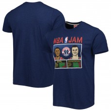 Washington Wizards Bradley Beal & Kristaps Porzingis Homage Navy NBA Jam Tri-Blend T-Shirt