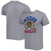 Футболка Tyrese Maxey Philadelphia 76ers Homage Caricature Tri-Blend - Gray