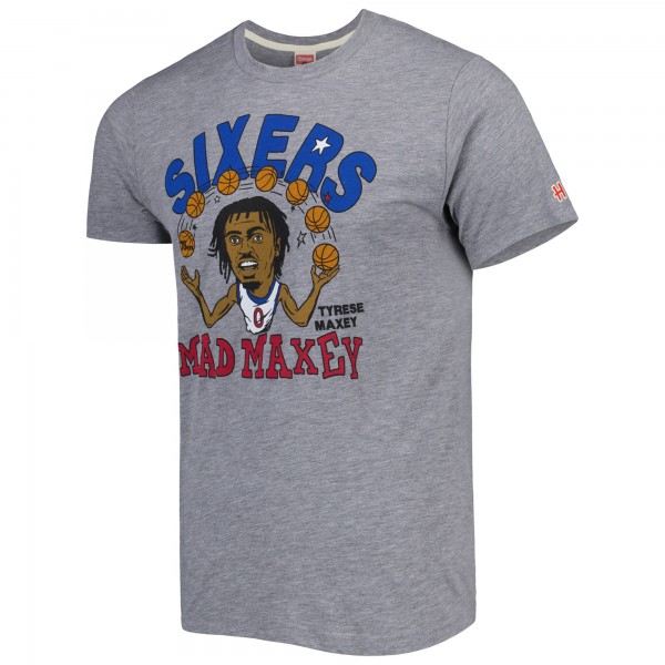 Футболка Tyrese Maxey Philadelphia 76ers Homage Caricature Tri-Blend - Gray