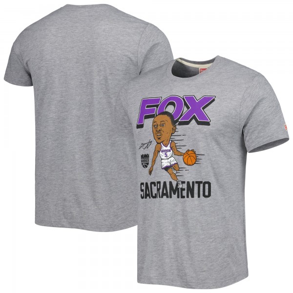 Футболка DeAaron Fox Sacramento Kings Homage Caricature Tri-Blend - Gray