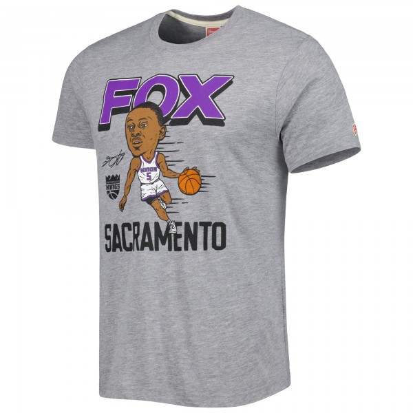 Футболка DeAaron Fox Sacramento Kings Homage Caricature Tri-Blend - Gray