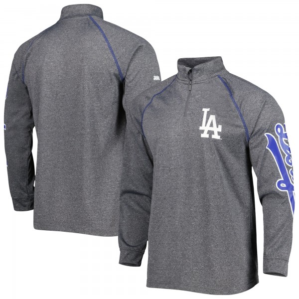 Кофта на короткой молнии Los Angeles Dodgers Stitches Wordmark Raglan - Heather Gray