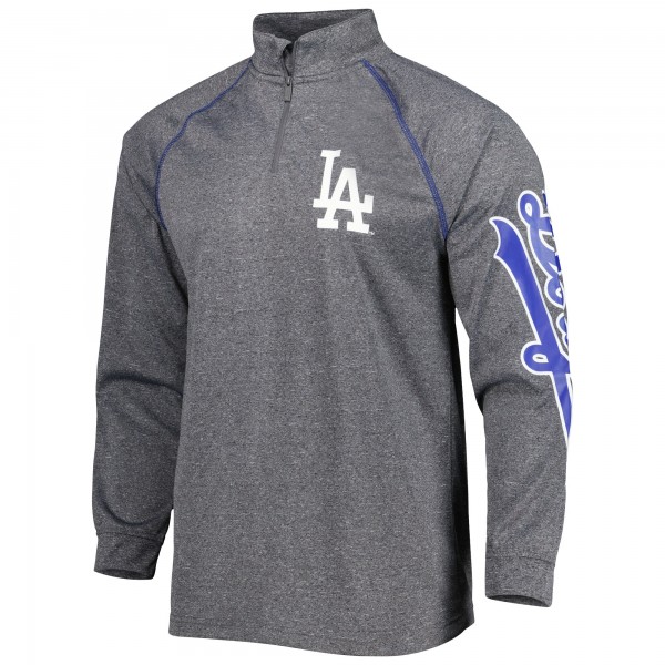 Кофта на короткой молнии Los Angeles Dodgers Stitches Wordmark Raglan - Heather Gray