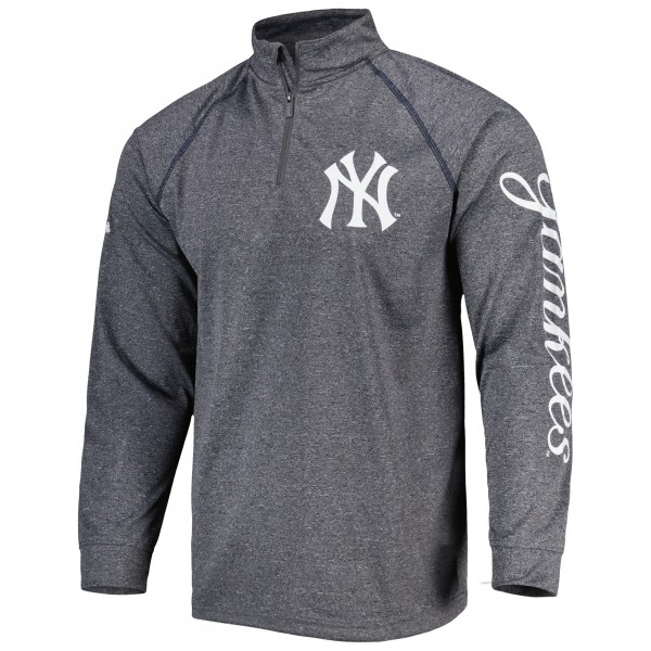 Кофта на короткой молнии New York Yankees Stitches Wordmark Raglan - Heather Gray