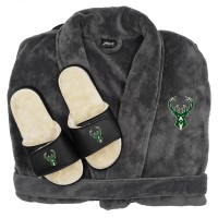 Шлепки и халат Milwaukee Bucks ISlide Faux Fur