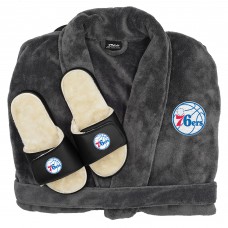Шлепки и халат Philadelphia 76ers ISlide Faux Fur