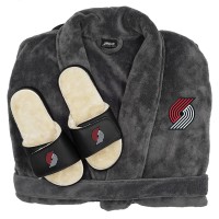 Шлепки и халат Portland Trail Blazers ISlide Faux Fur