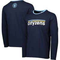 Футболка с длинным рукавом Manchester City Slogan - Navy