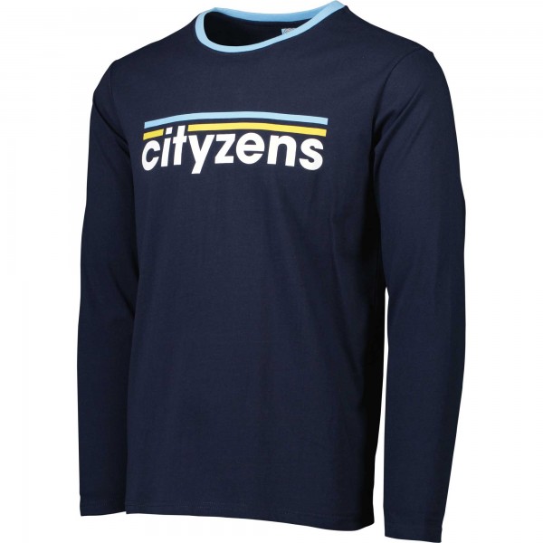 Футболка с длинным рукавом Manchester City Slogan - Navy