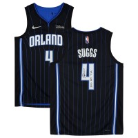 Autographed Orlando Magic Jalen Suggs Fanatics Authentic Black Nike 2021-22 Diamond Swingman Jersey with 2021 #5 Pick Inscription
