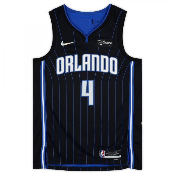 Autographed Orlando Magic Jalen Suggs Fanatics Authentic Black Nike 2021-22 Diamond Swingman Jersey with 2021 #5 Pick Inscription