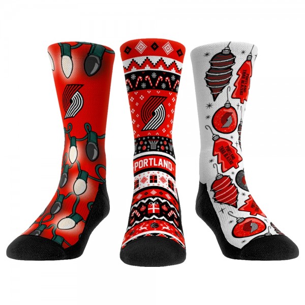 Носки Portland Trail Blazers Rock Em Unisex Holiday 3-Pack Crew