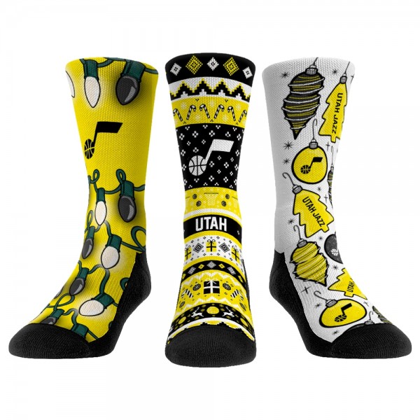 Носки Utah Jazz Rock Em Unisex Holiday 3-Pack Crew