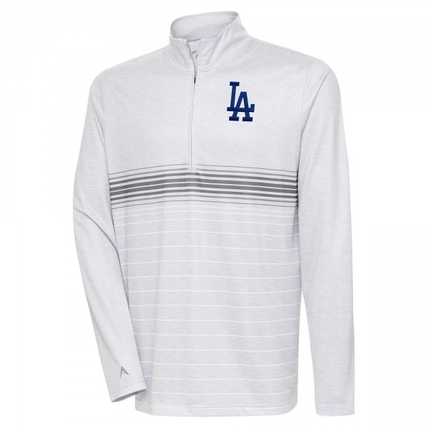 Кофта на короткой молнии Los Angeles Dodgers Antigua Bullseye - Heather Gray/Steel