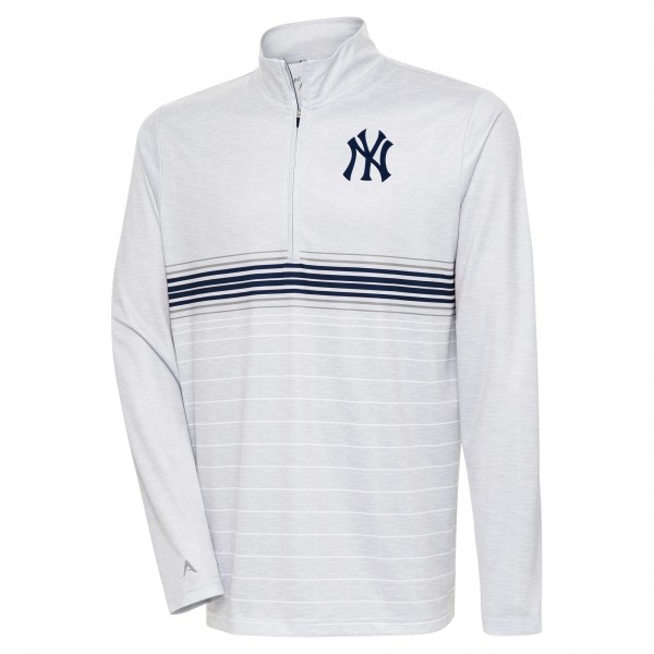 Кофта на короткой молнии New York Yankees Antigua Bullseye - Heather Gray/Navy