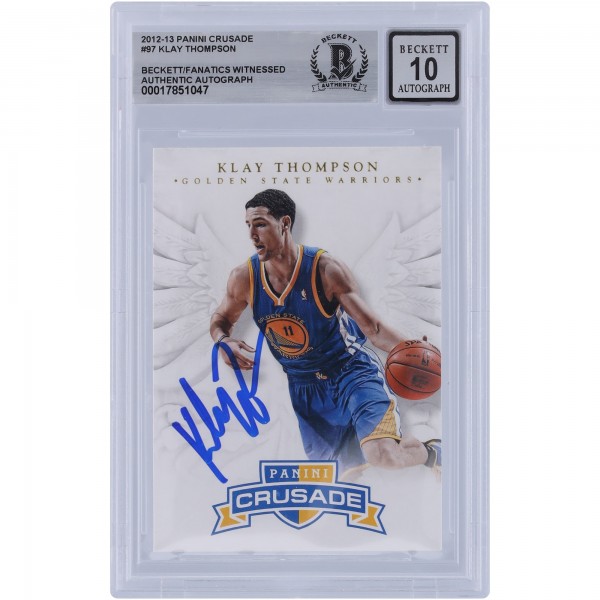 Klay Thompson Golden State Warriors Autographed 2012-13 Panini Crusade #97 Beckett Fanatics Witnessed Authenticated 10 Rookie Card