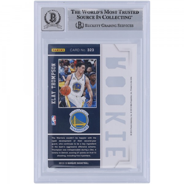 Klay Thompson Golden State Warriors Autographed 2012-13 Panini Marquee #323 Beckett Fanatics Witnessed Authenticated 10 Rookie Card