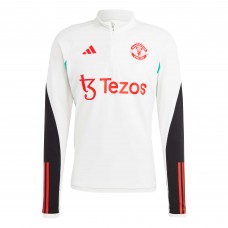 Кофта на короткой молнии Manchester United adidas 2023/24 Training AEROREADY - White
