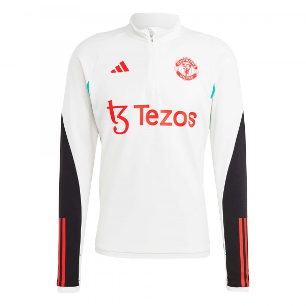 Кофта на короткой молнии Manchester United adidas 2023/24 Training AEROREADY - White