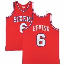 Autographed Philadelphia 76ers Julius Erving Fanatics Authentic Red Mitchell & Ness 1982-83 Swingman Jersey with NBA Top 75 Inscription