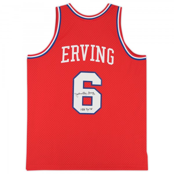Autographed Philadelphia 76ers Julius Erving Fanatics Authentic Red Mitchell & Ness 1982-83 Swingman Jersey with NBA Top 75 Inscription