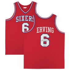 Autographed Philadelphia 76ers Julius Erving Fanatics Authentic Red Mitchell & Ness 1982-83 Authentic Jersey with NBA Top 75 Inscription