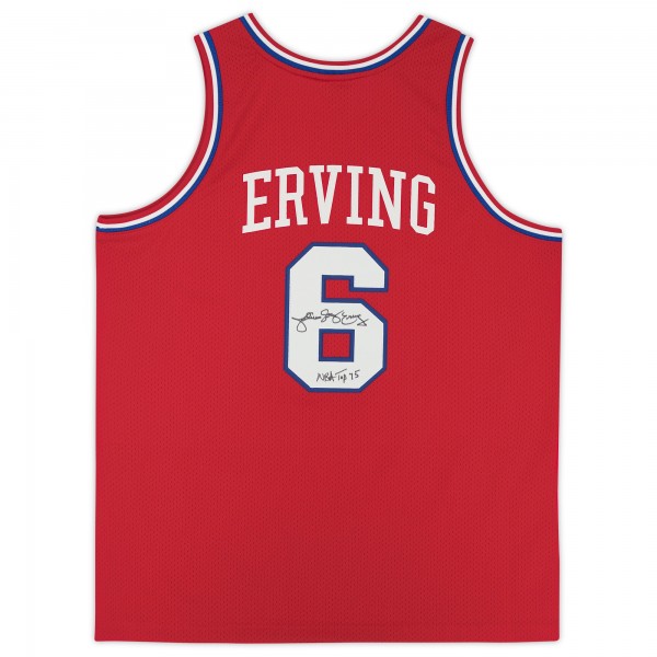 Autographed Philadelphia 76ers Julius Erving Fanatics Authentic Red Mitchell & Ness 1982-83 Authentic Jersey with NBA Top 75 Inscription