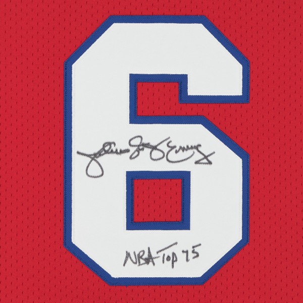 Autographed Philadelphia 76ers Julius Erving Fanatics Authentic Red Mitchell & Ness 1982-83 Authentic Jersey with NBA Top 75 Inscription