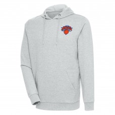 New York Knicks Antigua Action Pullover Hoodie - Heather Gray