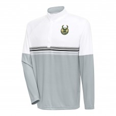 Кофта на короткой молнии Milwaukee Bucks Antigua Bender - White/Black