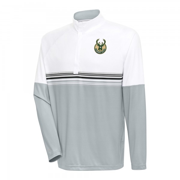 Кофта на короткой молнии Milwaukee Bucks Antigua Bender - White/Black
