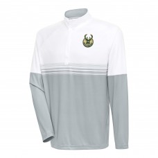 Кофта на короткой молнии Milwaukee Bucks Antigua Bender - White/Gray