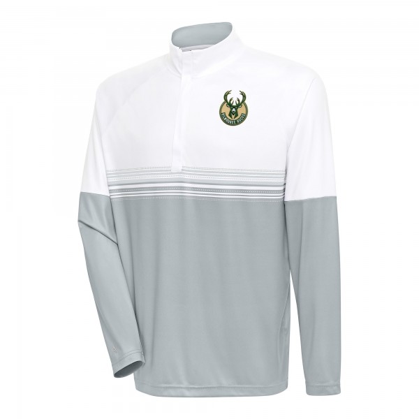 Кофта на короткой молнии Milwaukee Bucks Antigua Bender - White/Gray