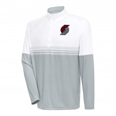 Кофта на короткой молнии Portland Trail Blazers Antigua Bender - White/Gray