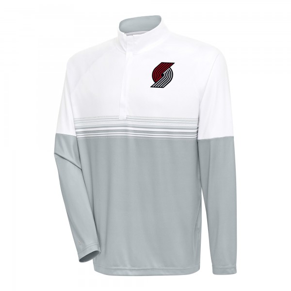 Кофта на короткой молнии Portland Trail Blazers Antigua Bender - White/Gray