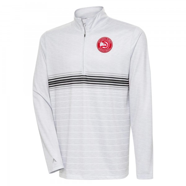 Кофта на короткой молнии Atlanta Hawks Antigua Bullseye - Heather Gray/Black