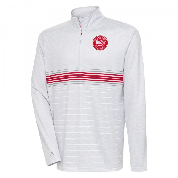 Кофта на короткой молнии Atlanta Hawks Antigua Bullseye - Heather Gray/Red