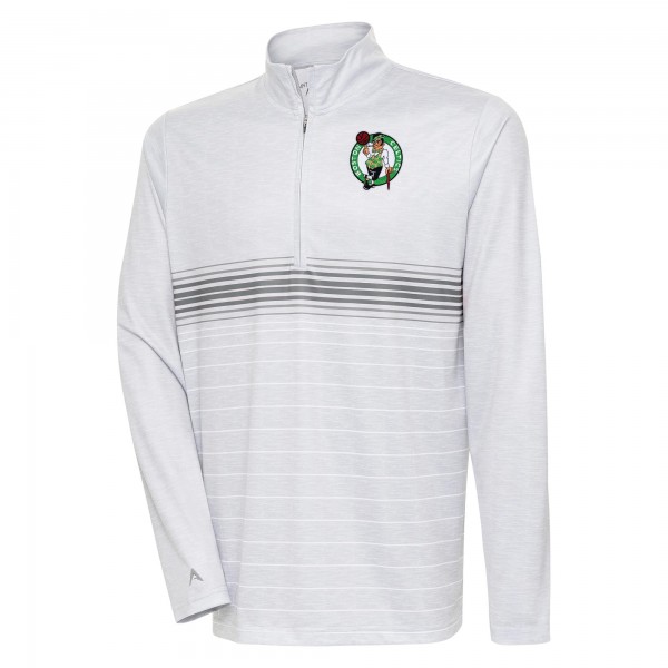 Кофта на короткой молнии Boston Celtics Antigua Bullseye - Heather Gray/Silver