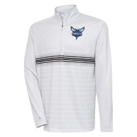 Кофта на короткой молнии Charlotte Hornets Antigua Bullseye - Heather Gray/Black