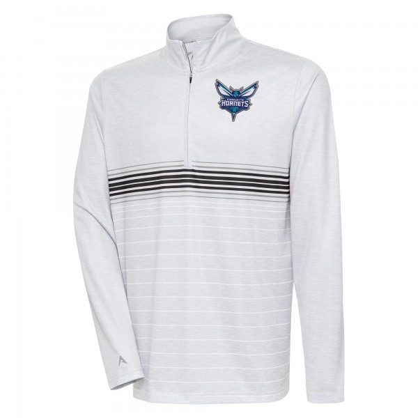 Кофта на короткой молнии Charlotte Hornets Antigua Bullseye - Heather Gray/Black