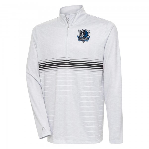 Кофта на короткой молнии Dallas Mavericks Antigua Bullseye - Heather Gray/Black